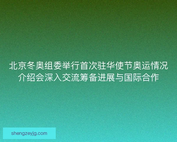 北京冬奥组委举行首次驻华使节奥运情况介绍会深入交流筹备进展与国际合作